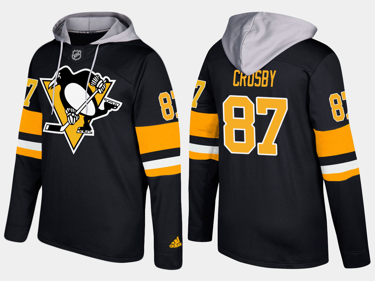 Men NHL Pittsburgh penguins #87 sidney crosby black hoodie->pittsburgh penguins->NHL Jersey